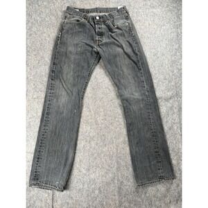 Vintage Mens Levis Grey Button Fly 501 Jeans Made In Mexico 31X32
